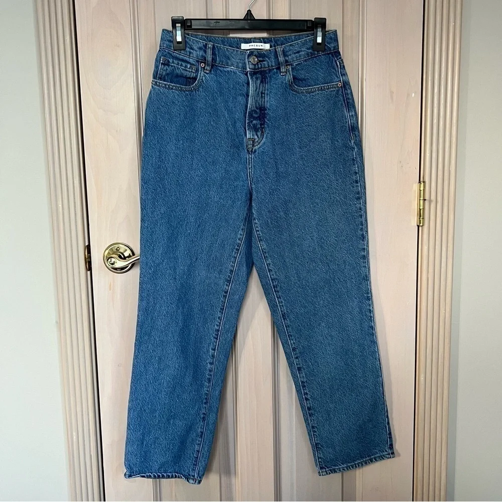 PacSun high rise straight blue denim jeans mom baggy 9567